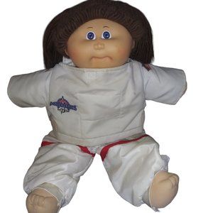 VTG 1982 Cabbage Patch Kids Brown Hair Blue Eyes Doll Young Astronaut Suit 1985
